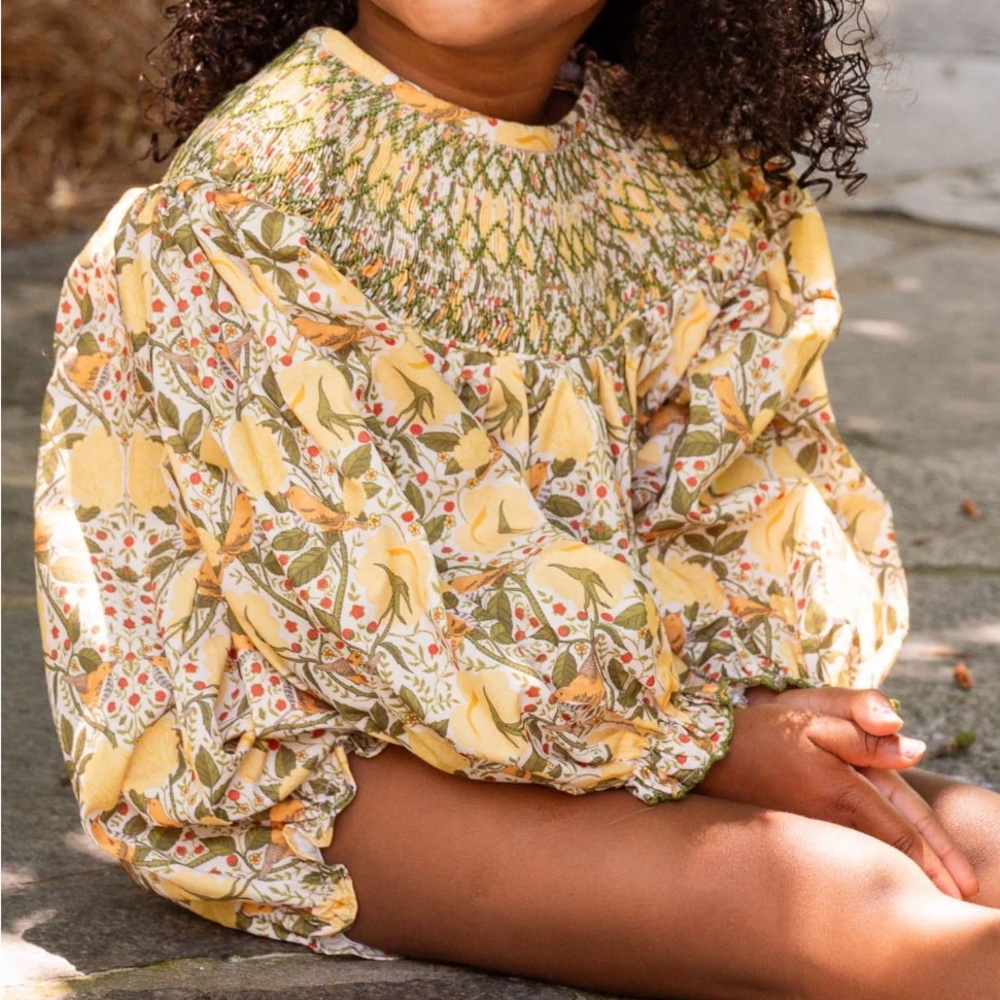 Smockingbird William Morris Smocked Yellow
Bubble, 2T